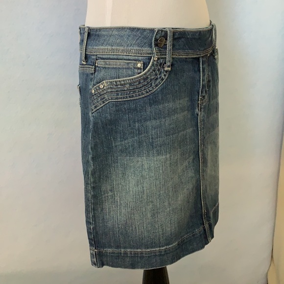 NOIR Denim Bling Mini Skirt - Picture 4 of 12